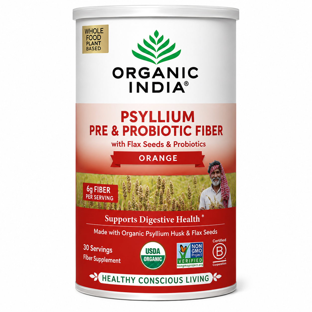 Orange Psyllium Prebiotic & Probiotic Fiber